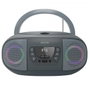 Fonestar Radio CD Boombox Portátil con Bluetooth, FM, USB/MP3, Entrada Aux, Salida Auriculares y Efectos Luminosos - Gris